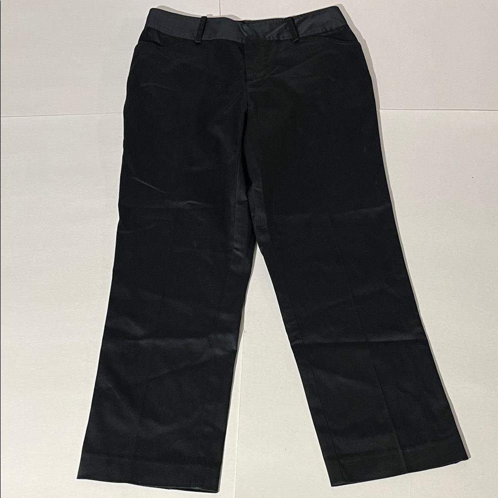 Lauren Ralph Lauren Petite Black Straight Leg Pants sz 4P Cotton Business Casual